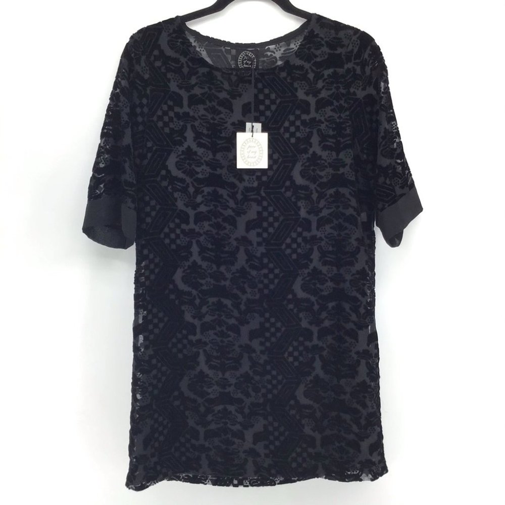 ONLY HEARTS West Of The Moon Black Velvet Lace Shift Dress